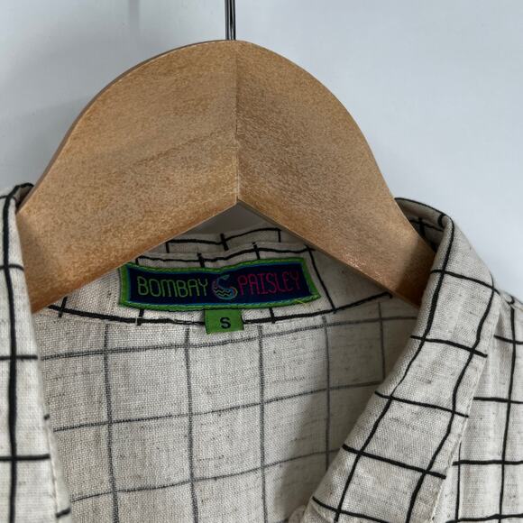 Bombay Paisley Grid Print Button-Down Midi Shirt Dress Size Small - Picture 6 of 8